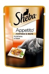 Sheba Appetito 85 гр./Шеба Аппетито консервы для кошек телятина/язык желе