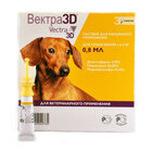 Вектра 3D Dog 0,8 мл ./Капли для лечения и профилактики заболеваний, вызванных эктопаразитами (клещи, блохи, комары) 1,5-4 кг