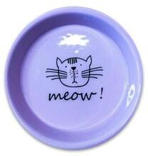 КерамикАрт миска керамическая для кошек MEOW! 200 мл, сиреневая