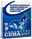СЕВАвит 60 таб./Витаминно-минеральная кормовая добавка с морскими водорослями, лакомство для собак