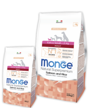 Monge Extra Small Adult Salmone 800 гр./Монж сухой Корм с лососем и рисом для взрослых собак миниатюрных пород