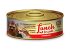 Lunch for pets  100 гр./Консервы для собак  Говядина  кусочки в желе