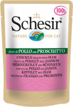 Schesir 100 гр./Шезир консервы для кошек филе курицы с ветчиной