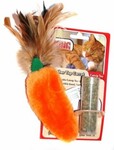 Kong игрушка для кошек "Морковь" 15 см плюш с тубом кошачьей мяты