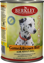 Berkley 400 гр./Беркли консервы  для собак дичь с олениной и коричневым рисом