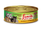 Lunch for pets 100 гр./Консервы для кошек Рубленое мясо Цыплёнок с перепёлкой