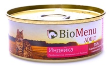 BioMenu ADULT 100 гр./БиоМеню консервы для кошек паштет с индейкой