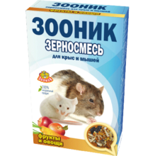 Зооник 400 гр./Зерносмесь для крыс и мышей "С фруктами и овощами" Стандарт