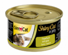 GIMPET Shiny Cat 70 гр./Джимпет Шани Кэт консервы для кошек Тунец с травкой
