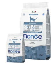 Monge Cat Monoprotein Sterilised Trout  400 гр./Монж сухой корм для стерилизованных кошек с форелью