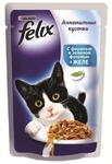 Felix 85 гр./Феликс консервы в фольге для кошек форель с зеленой фасолью в желе