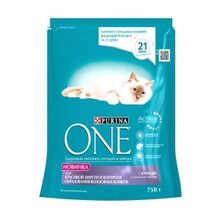 One Adult 750 гр./Ван Сухой корм для кошек  для красивой шерсти и контроля образования воласяных комков, курица и цельные злаки