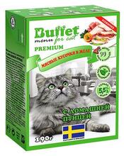BUFFET Tetra Pak 1+1  190 г консервы для кошек мясные кусочки в желе с домашней птицей