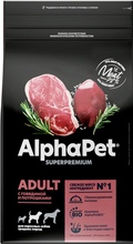 AlphaPet SUPERPREMIUM соб сухой 7 кг для средних пород с говядиной и потрошками